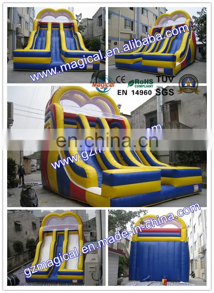 inflatable dry double lane stair slide for sale