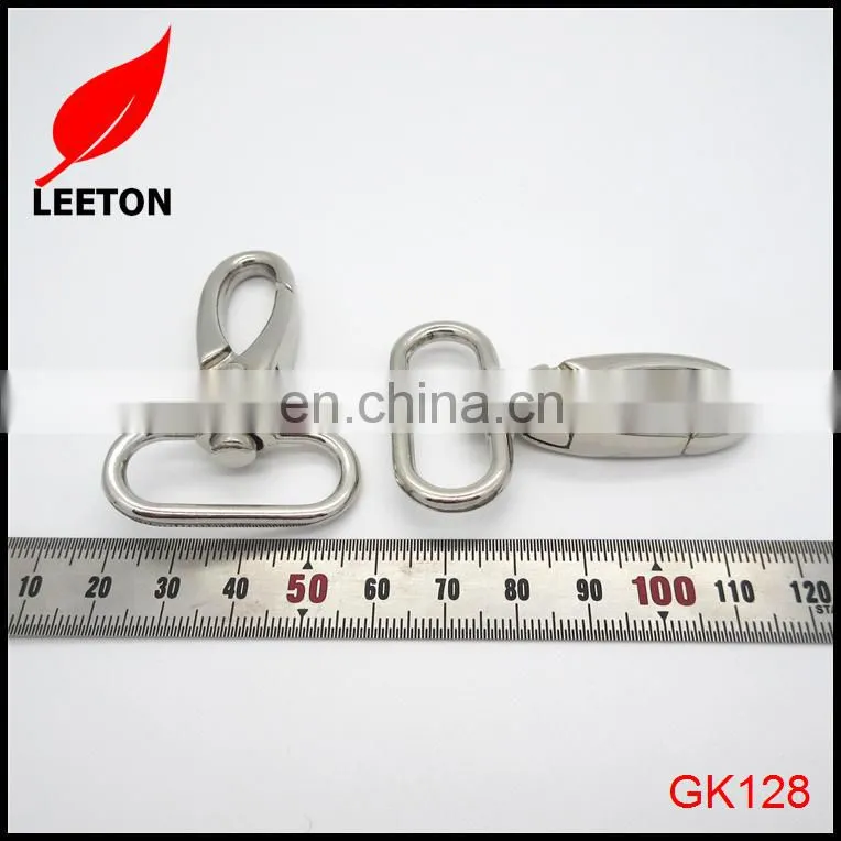 Factory supply 30mm shiny silver strong snap hook for handbag