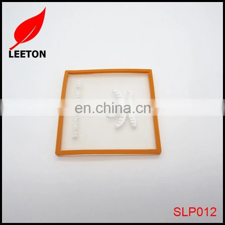 Factory custom plastic square logo badge for garment