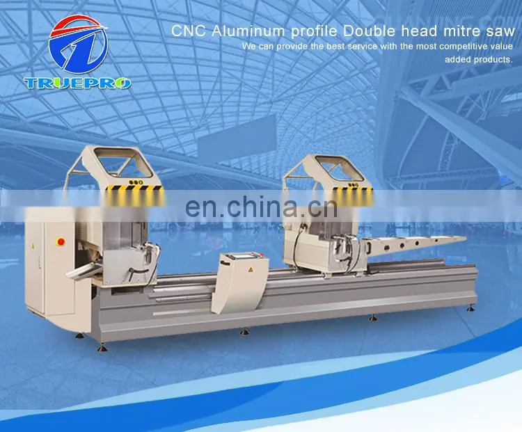 0.5~0.8mpa cnc double head precision cutting saw for wooden window making