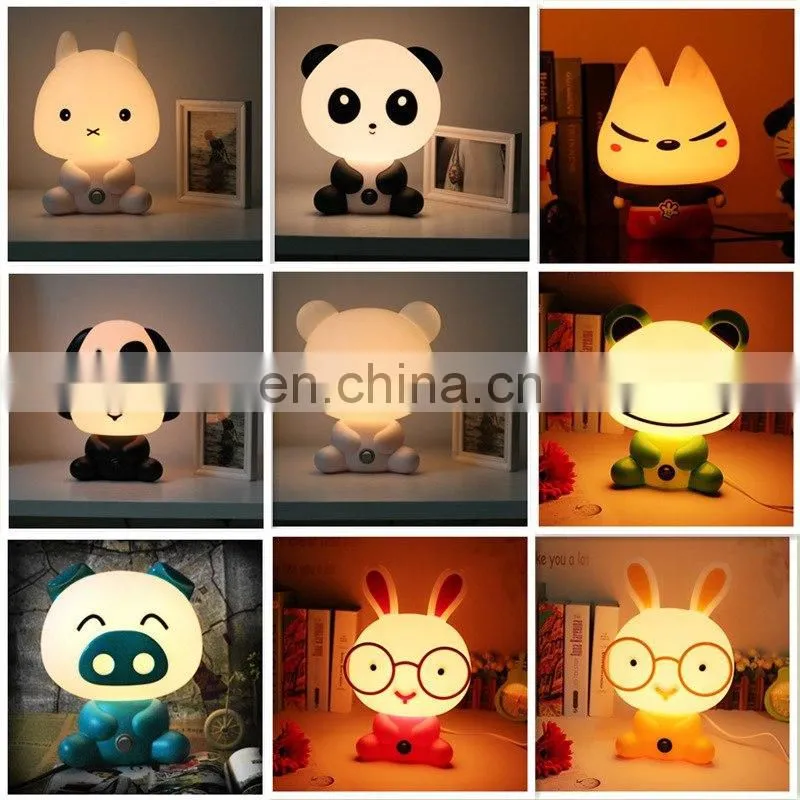 Baby kid bedroom desk panda cartoon animal plug in night light