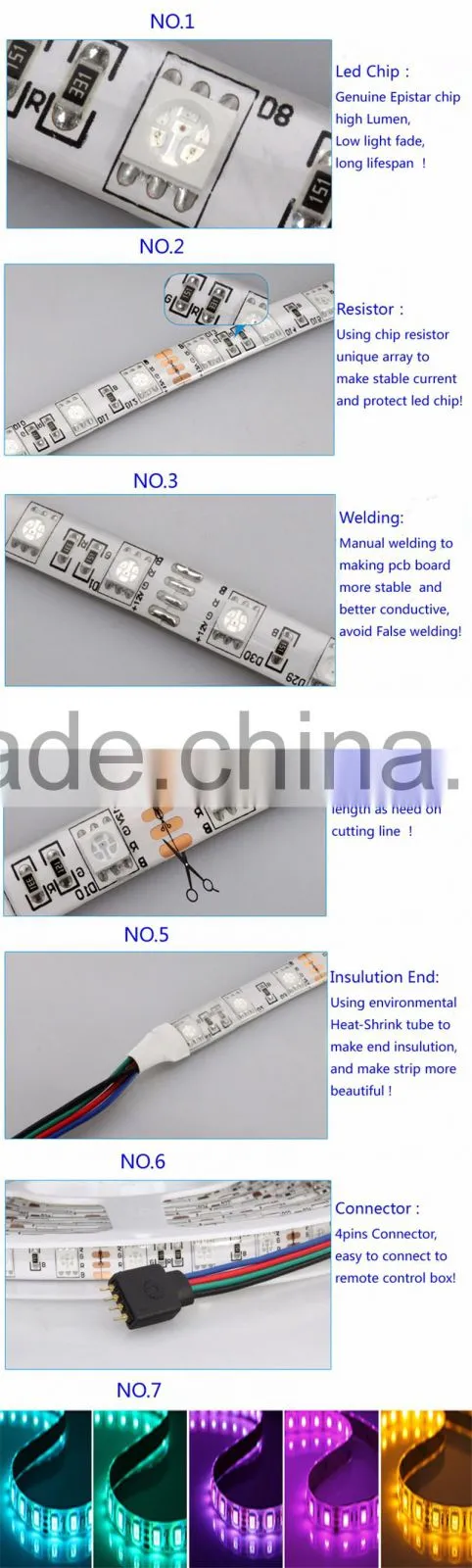 Best seller high quality 5050smd waterproof PVC Auto led strip lights 5050 red blue white RGB 12V/24V led flexible strip lamp