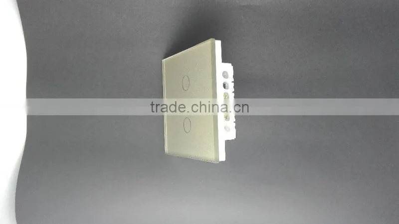 2 Gang glass panel touch light switch 110-250v AC EU/UK