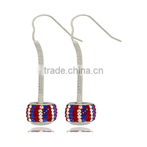 handmade crystal Shambhala ball dangle earring drop