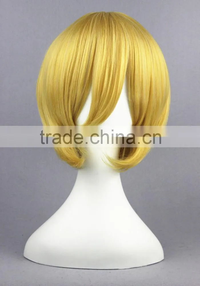 High Quality 35cm Short Straight Black Butler Cosplay Hair Wigs Belphegor Blonde wigs Synthetic Anime Cosplay Wig Party Wig