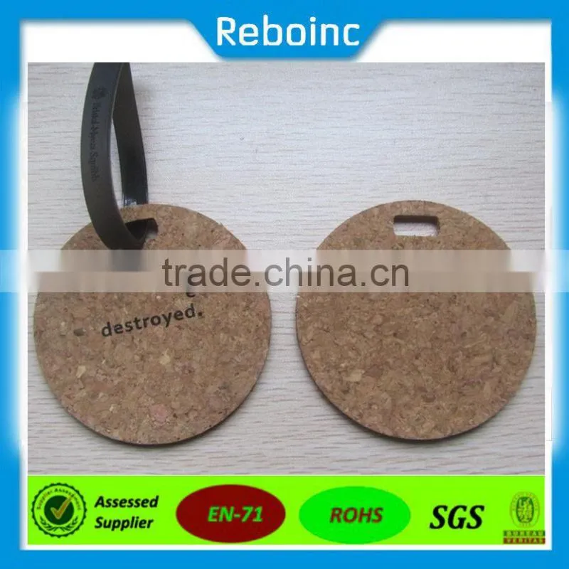 Reboinc-X8 Factory manufacturer Cork tag for garment personalized cork luggage tags