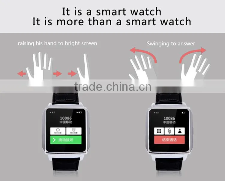 Heart rate Leather strap Bluetooth Watch Phone with luxury giftbox