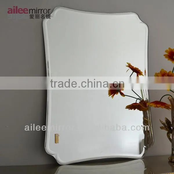 Bathroom two tier glass shelf mirrored bathroom wall cabinet