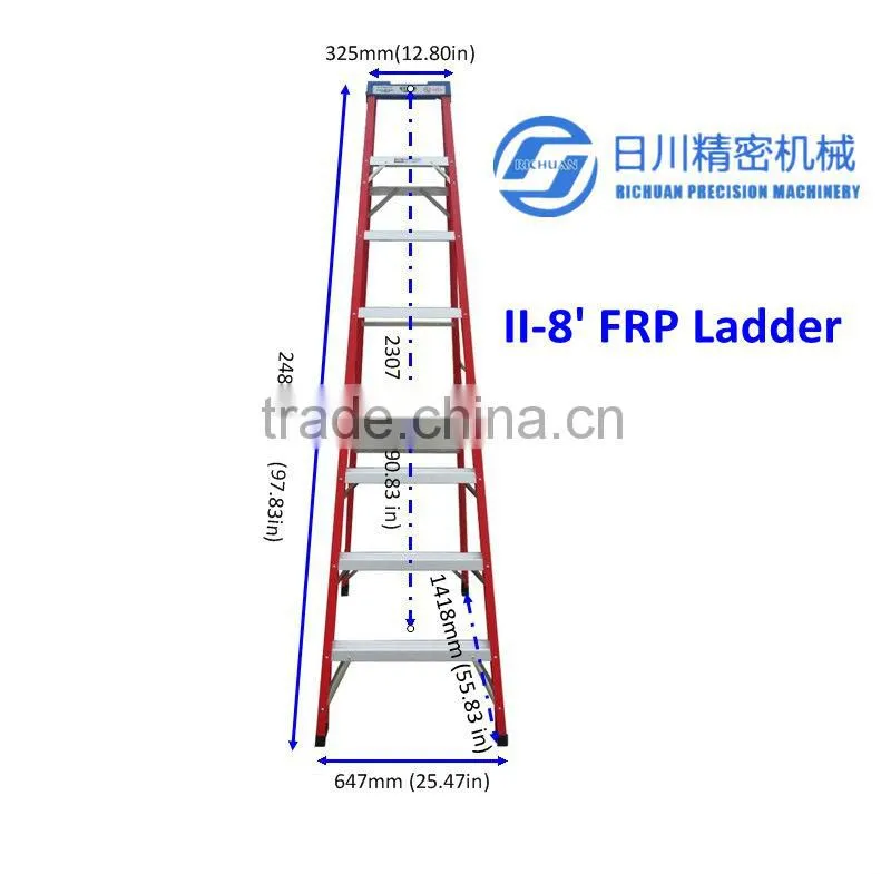 Fiberglass A-Fig PE Ladder 8-step