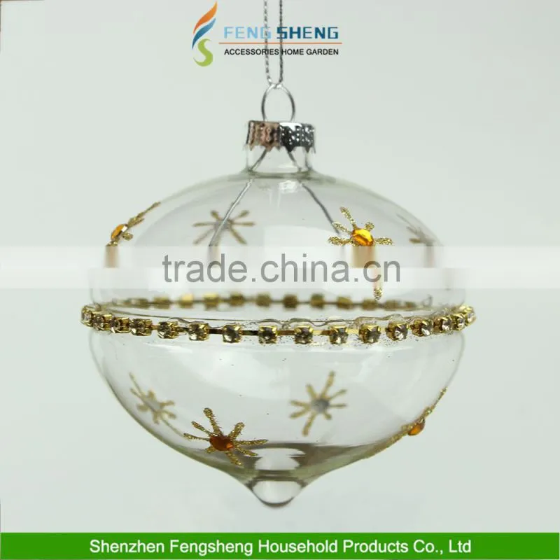 Christmas clear glass baubles etched sparkling vintage Decorations