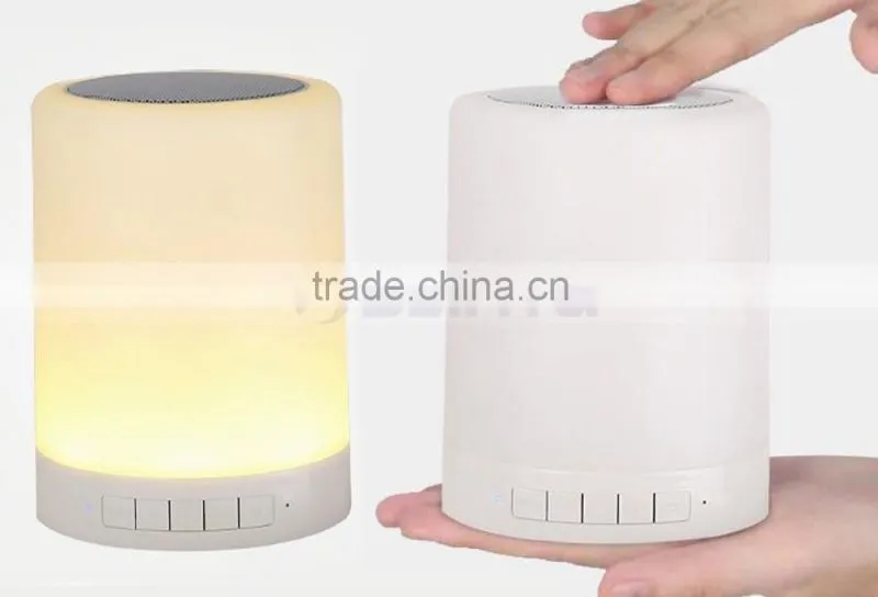 LED TF Aux Bluetooth 7 Colors Changering Wireless Smart Bluetooth Lamp Speaker with Blue Green Light Hook