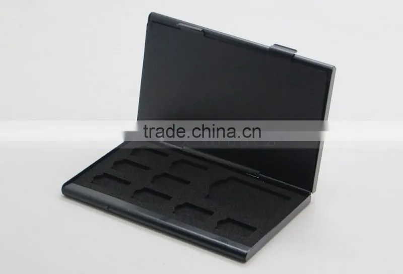 11 Slot Aluminium EVA Material Black 3DS Card Case for 2x 3DS 8x TF 1x SD Card