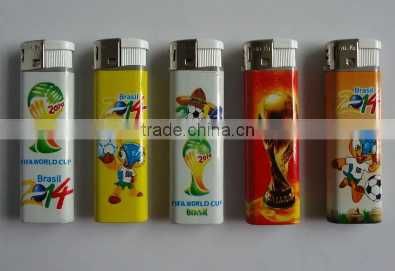 rechargeabe plastic cigarette lighter cheapest electronic lighter with world cup pictures