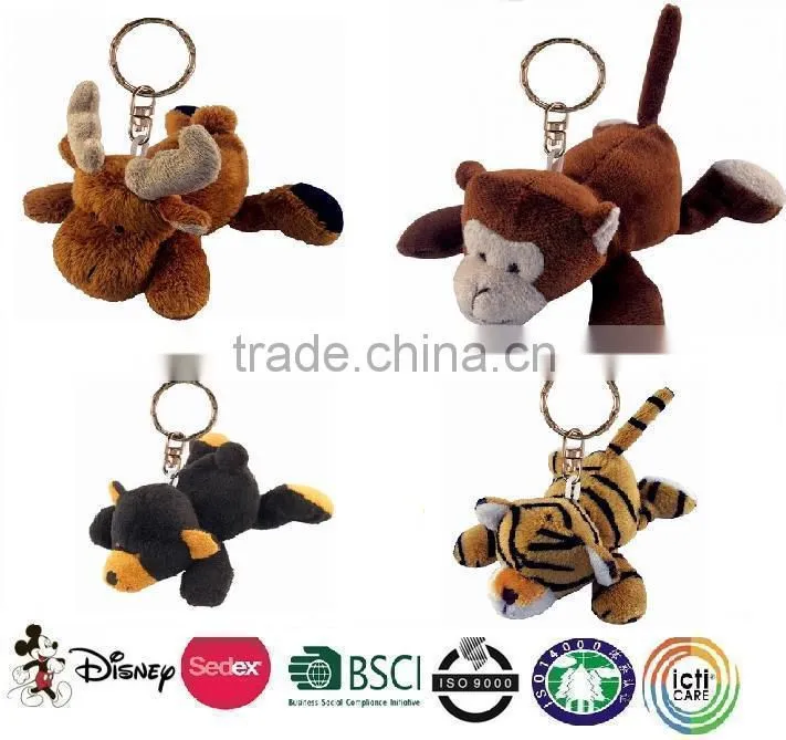Assorted Stuffed Animals Plush Keychain, Plush Animal Keychain For Promotion