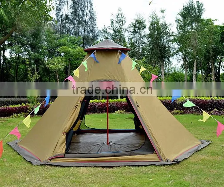 Camper Trailers Indian Double Pole Camping Layer 3 4 Person Rainproof Double Bell Tent