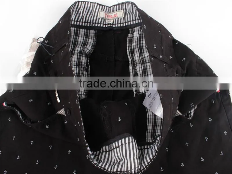 Mens cheap 100% garment stock lot printed shorts