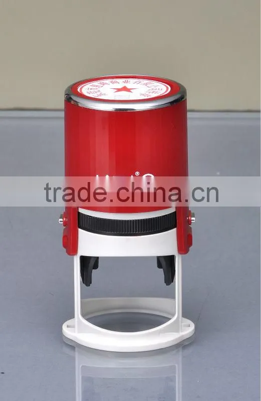 Red one R40mm rubber pre-inked stamp