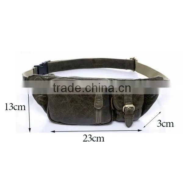 Men Genuine Leather chest bag Small Phone Wallet Case Fanny Waist Pack Outdoor Bags