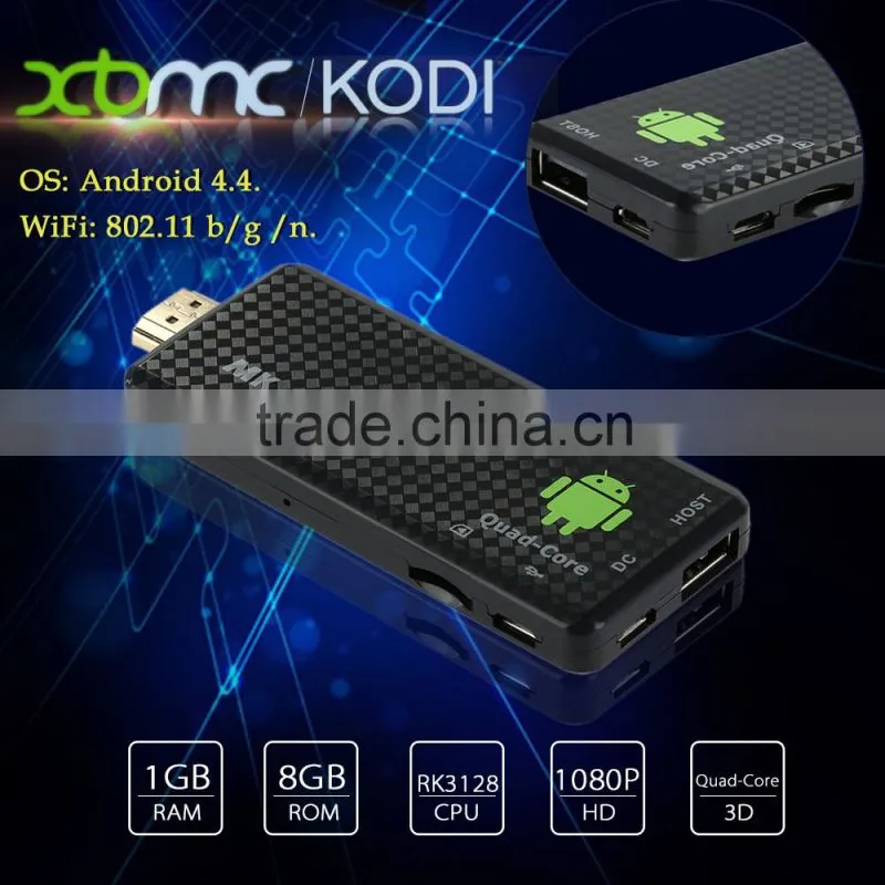 Vensmile Android tv stick MK809IV RK3128 Quad core 1GB/8GB BT4.0 WIFI 1080p H.265 KODI 16.0 RK3128 Android TV Stick