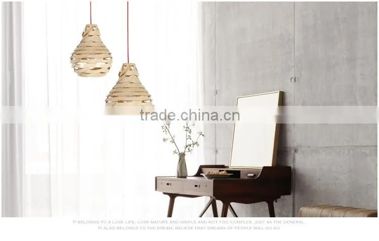 LED pendant light JK-8005B-30 Newest wood color handmade pendant light for children room decoration