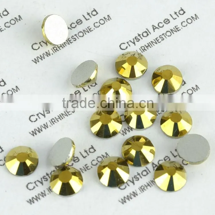 Wholesale Crystal rhinestone lead free Aurum colour bulk non hot fix rhinestones for for nail art or face