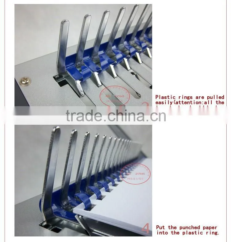 Plastic comb ring binder machine