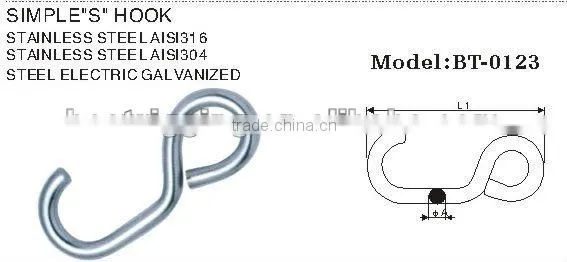 Zinc Plated Hot Sale Various Metal Small Tensile S Shaped Closing Hanger Hooks