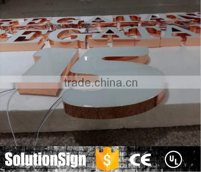 Channel front lighting letter sign for company names
