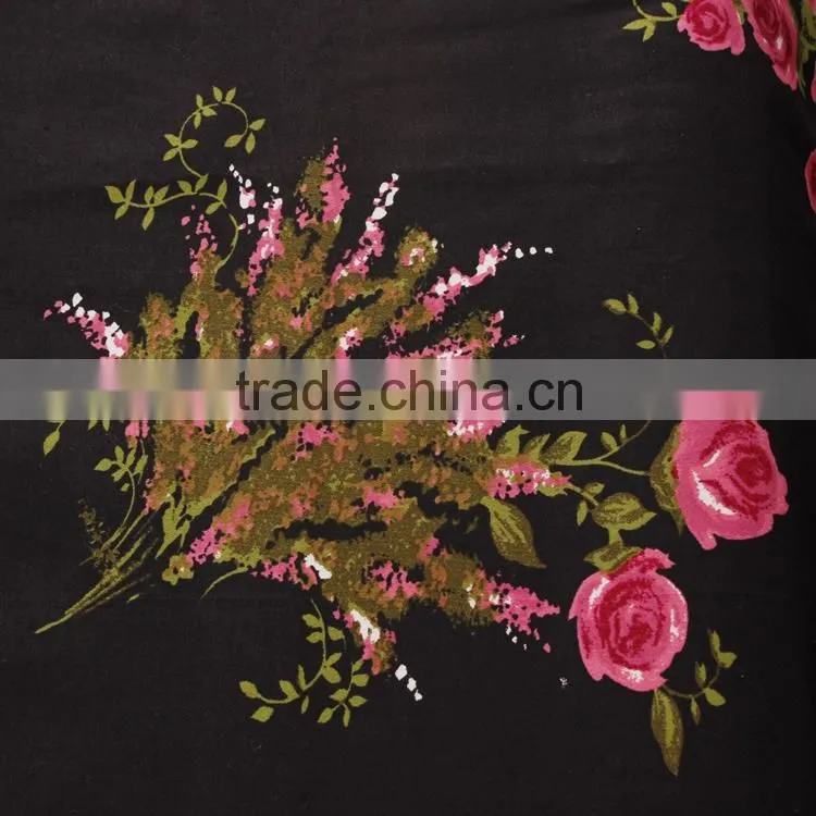 textile printing product with beautiful flowers on poplin cotton fabrics