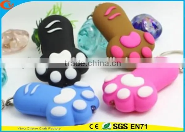 High Quality Promotional Cute Assorted Sound Activated LED Animal Keychain