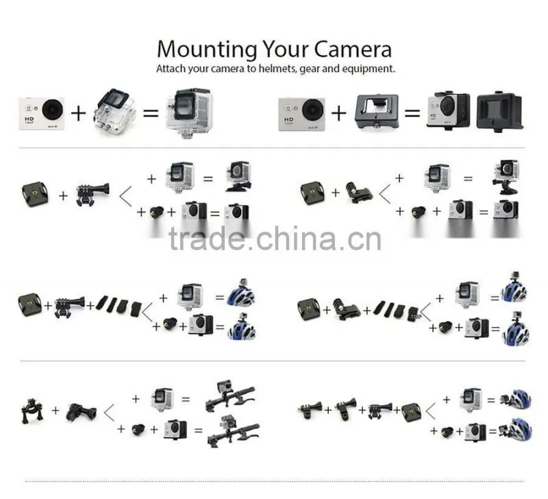 hot sales 2016! Waterproof 1080P Full HD Mini DV with WIFI Sports Camera 12MP , Waterproof DV-19