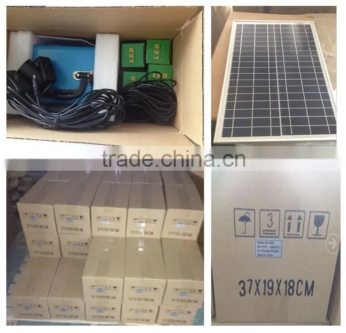 10W 15W 20W 30W DC Solar System Kit , 2 Led light ,solar panel , battery