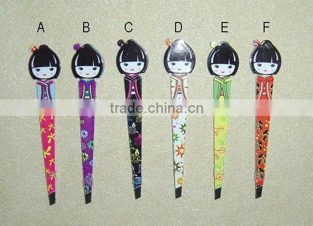 Beautiful stainless steel nice finish eyebrow plucking tweezers