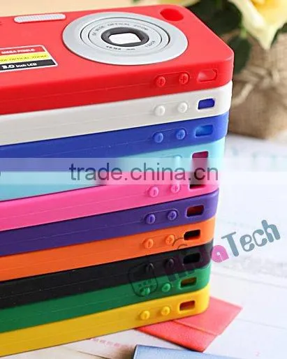 Silicone case for iphone 4 4g,Camera Pattern Soft Silicone Case for iphone4,mobile phone back cover case