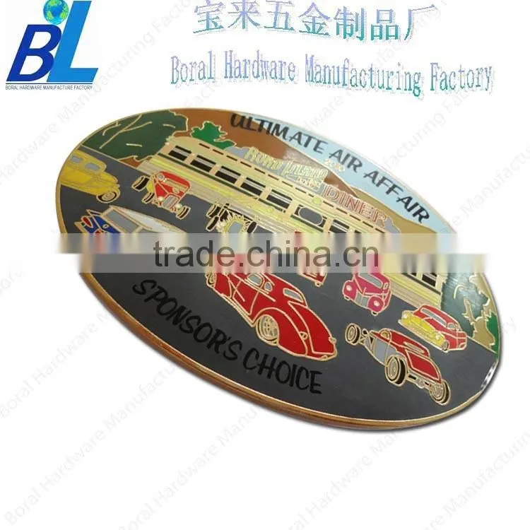 Classic golden oval shape metal belt buckles