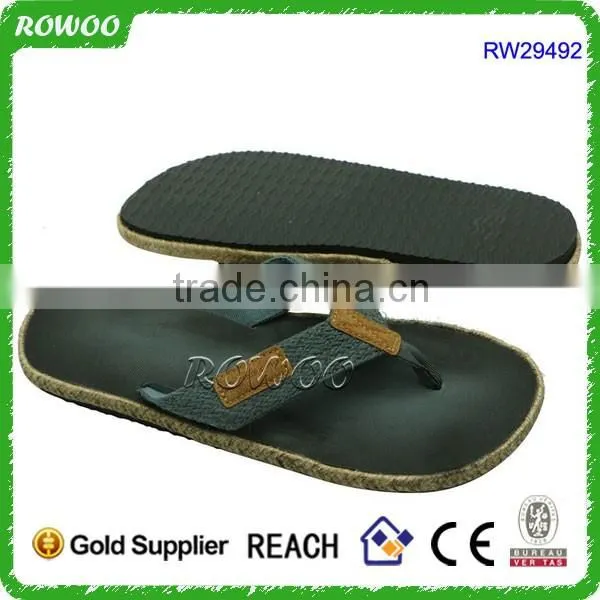 ROWOO Men's Grey High Quality Wrap Espadrille Sandal