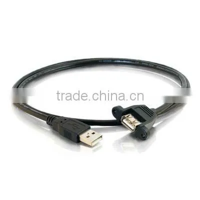 High Speed USB A Male to A Female Extension Panel Mount Cable
