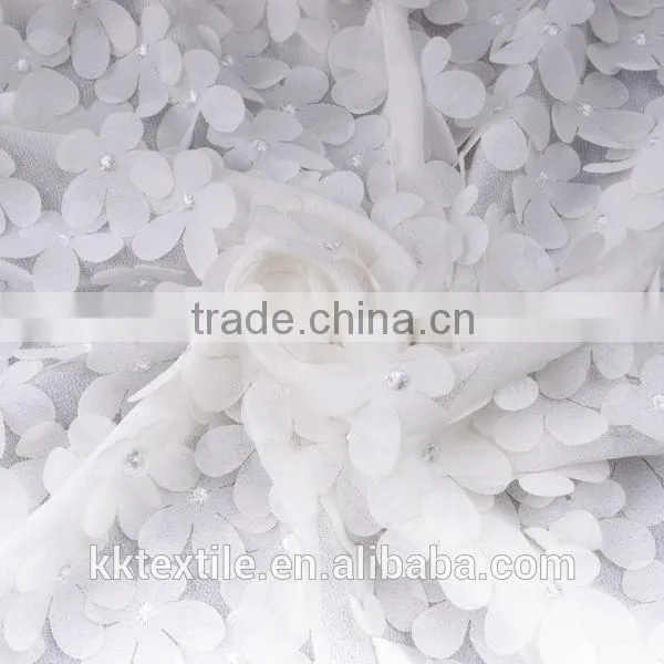 Hot sale in western country chiffon embroidery lace cloth fabric