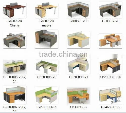 120 degree 3 person wooden office Workstation