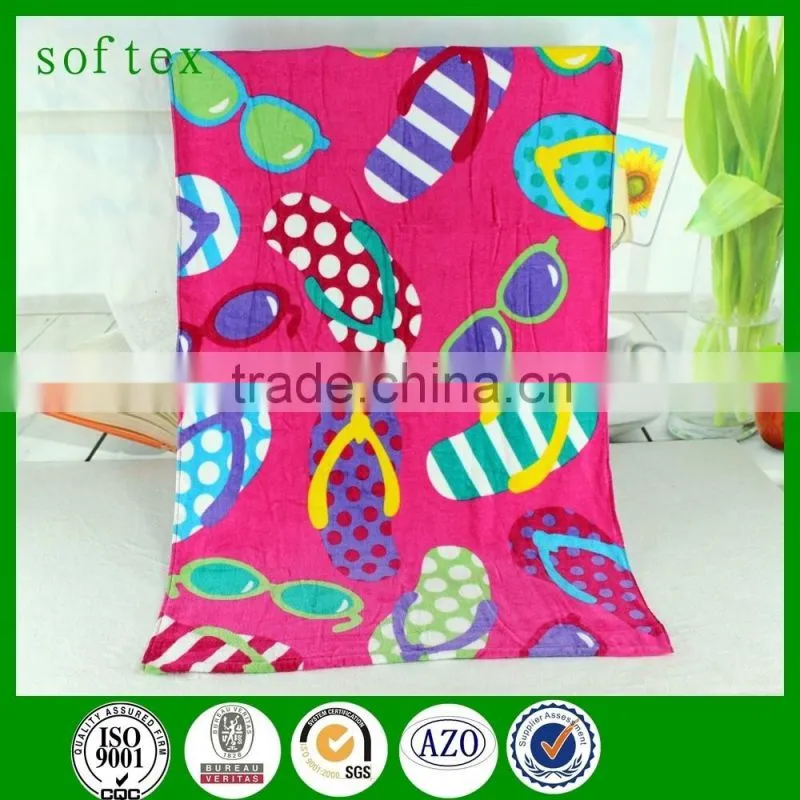 wholesale flip flop design personalized beach towels for kids