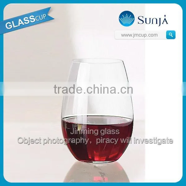 Wholesale OEM Stemless wine glass Icy cocktail glass tumbler blue colored stemless Tumbler