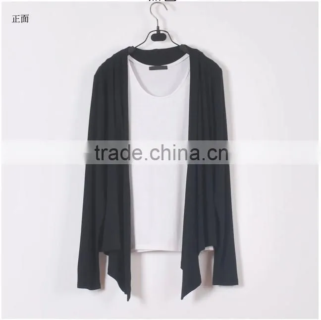 European style modal female long-sleeved cardigan jacket air conditioning shirt thin coat solid color women cardigan