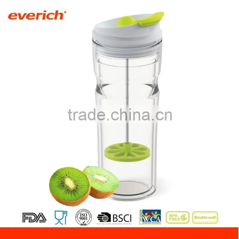 16oz Double wall tritan tumbler with filp lid and coffee press