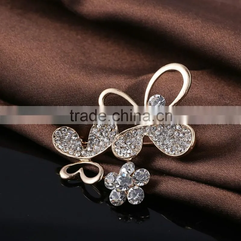 Small Wedding Invitation Brooch Pins,Butterfly Rhinestone Brooch Pin,Diamond Bow Brooch