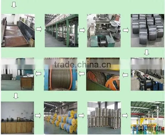 Factory supply 8x7+1x19 ungalvanized steel wire rope