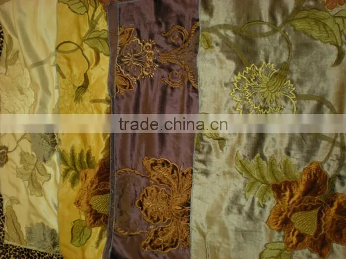 RAYON SLUB EMBROIDERED FABRIC FOR CURTAIN AND SOFA