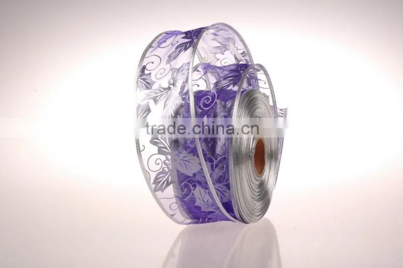 Wholesale Wire Edge Christmas Ribbon for Gift Packaging