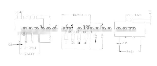 4 pin dip piano switch