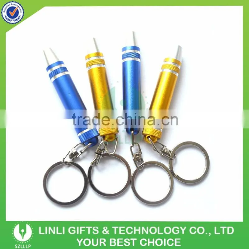 Torch Shaped Metal Aluminium Tool Kit Keyring