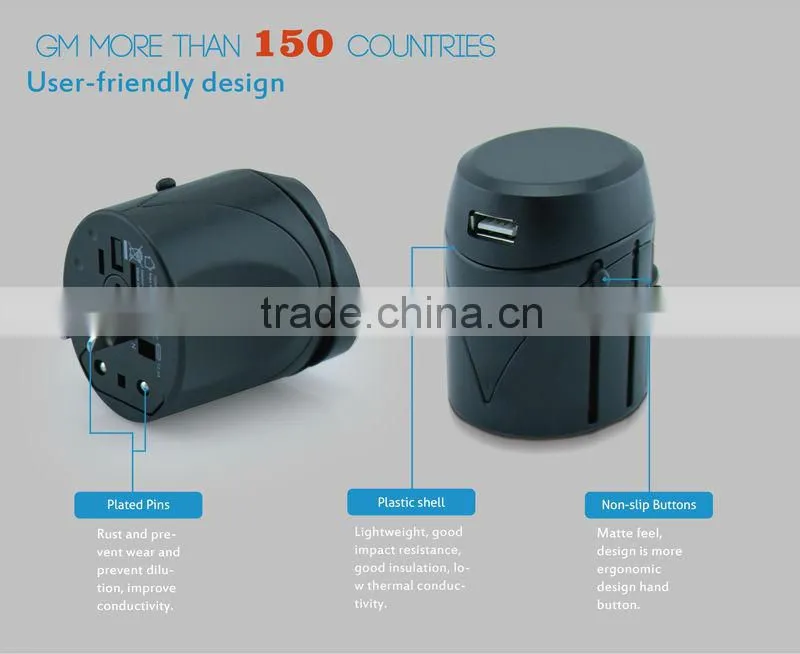 Multifunctional Compact USB Universal Power Plug Travel Adapter